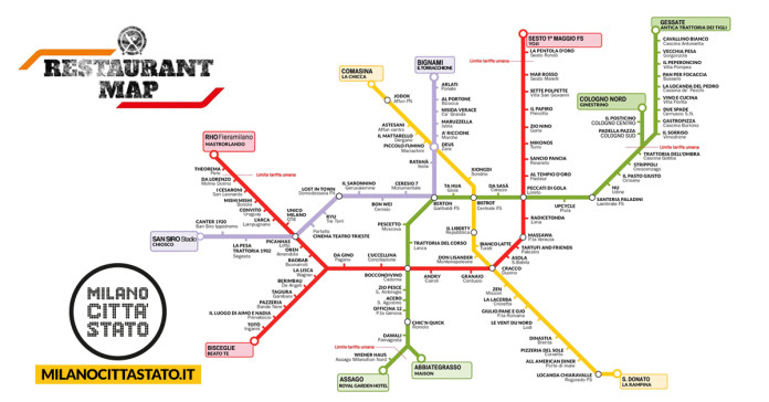 mappa metro ristoranti milano