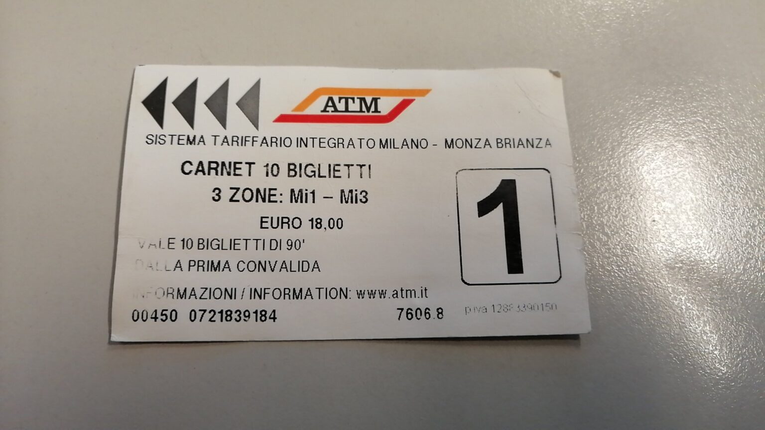 atm travel card milan